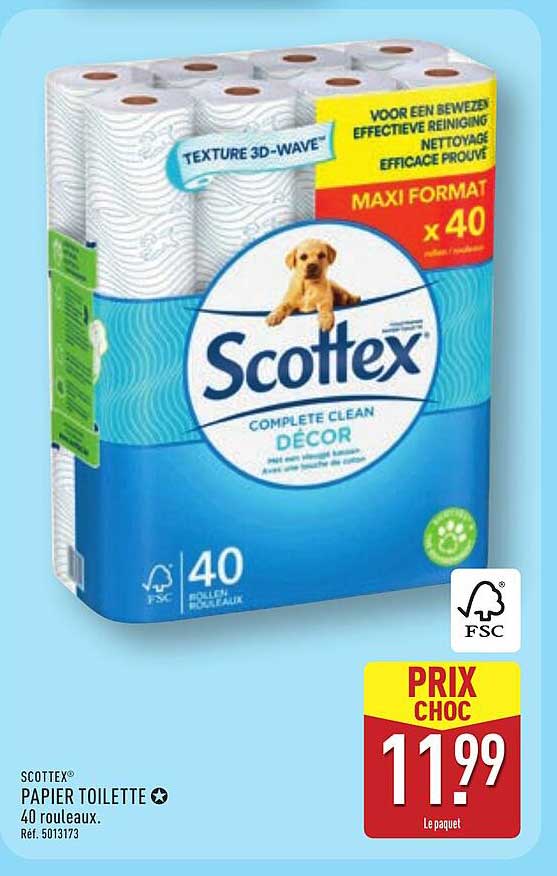 SCOTTEX® PAPIER TOILETTE 40 rouleaux.