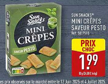 SUN SNACKS® MINI CRÊPES SAVEUR PESTO