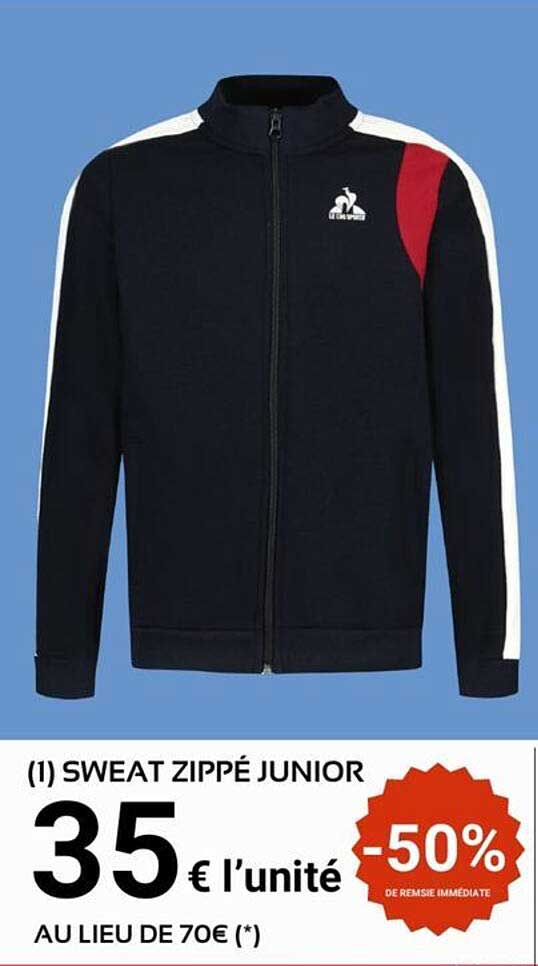 SWEAT ZIPPÉ JUNIOR