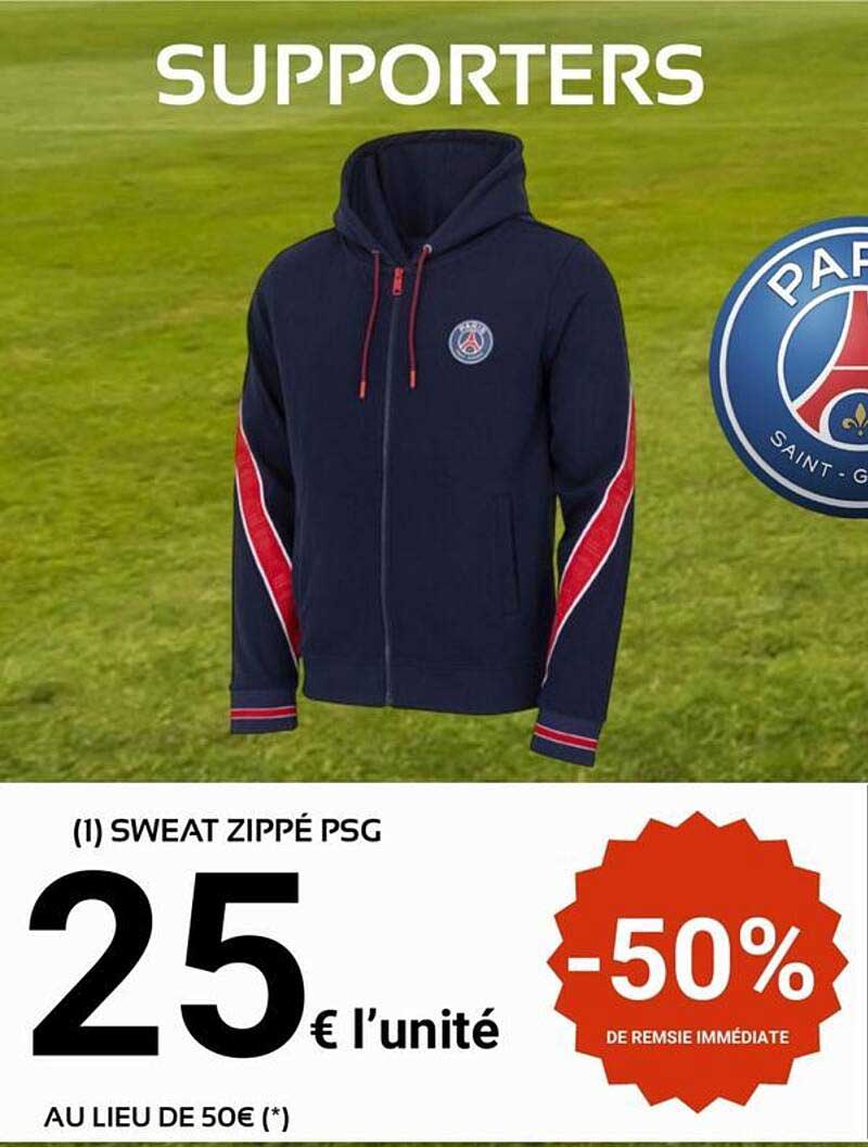 SWEAT ZIPPÉ PSG