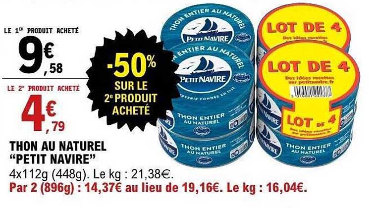 THON AU NATUREL "PETIT NAVIRE"