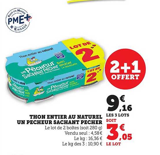 Thon entier au naturel Un Pêcheur Sachant Pêcher