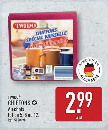 TWIDO® CHIFFONS SPÉCIAL VAISELLE