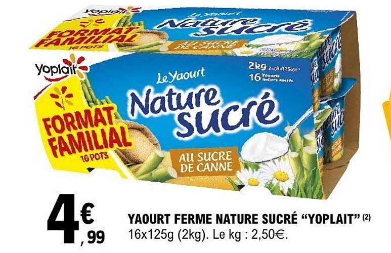 YAOURT FERME NATURE SUCRÉ “YOPLAIT”