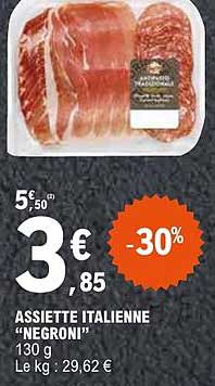 ASSIETTE ITALIENNE "NEGRONI" 130 g