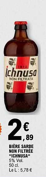 BIÈRE SARDE NON FILTRÉE “ICHNUSA”
