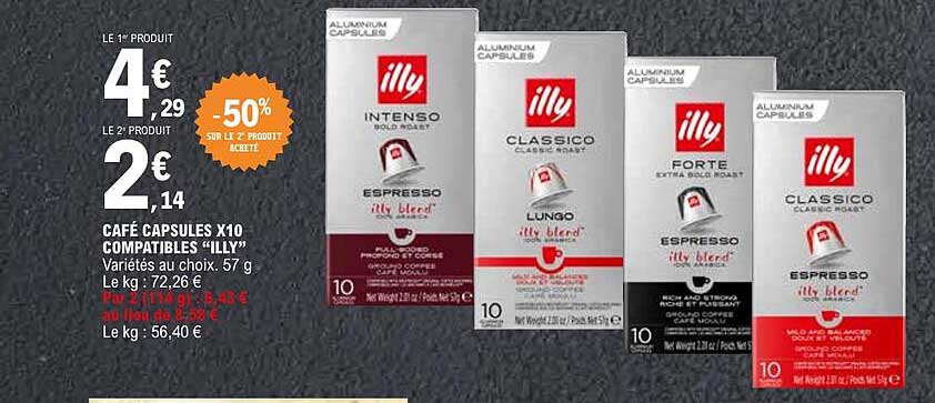 CAFÉ CAPSULES X10 COMPATIBLES "ILLY"