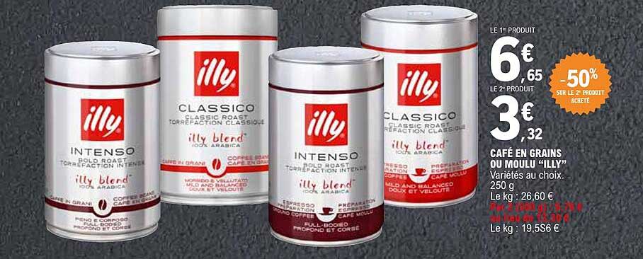 CAFÉ EN GRAINS OU MOULU "ILLY"