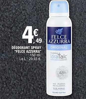 DÉODORANT SPRAY "FELCE AZZURRA" 150 ml. Le L. 29,93 €.