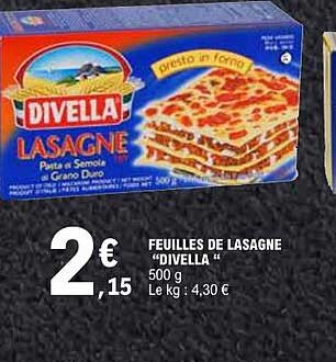 FEUILLES DE LASAGNE "DIVELLA"