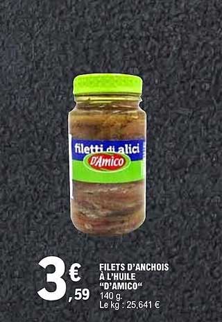 FILETS D’ANCHOIS À L’HUILE "D’AMICO" 140 g