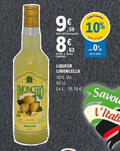 LIQUEUR LIMONCELLO 30% Vol. 50 cl.