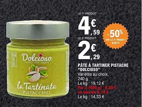 PÂTE À TARTINER PISTACHE “DOLCIOSO”