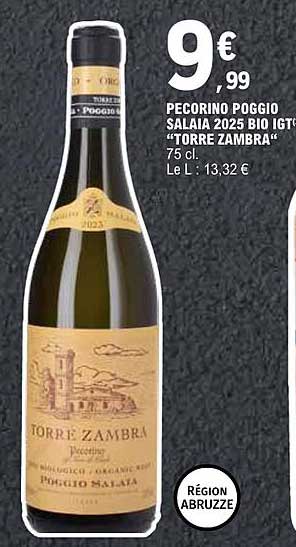 PECORINO POGGIO SALAIA 2025 BIO IGT "TORRE ZAMBRA" 75 cl