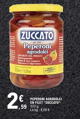 PEPERONI AGRODOLCI EN FILET “ZUCCATO” 320 g