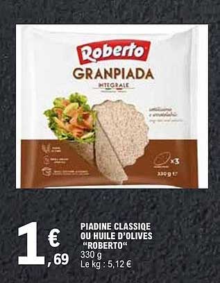 Piadine classique ou huile d'olives "Roberto" 330 g