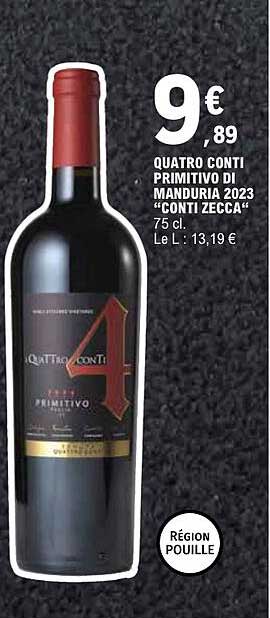 QUATRO CONTI PRIMITIVO DI MANDURIA 2023 «CONTI ZECCA»