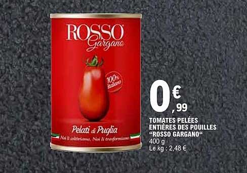 TOMATES PELÉES ENTIÈRES DES POUILLES “ROSSO GARGANO” 400 g