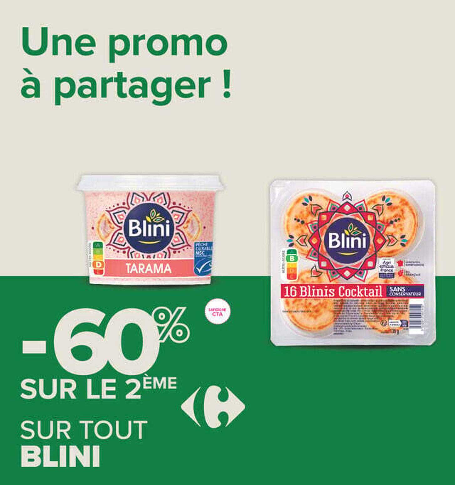 Une promo à partager ! -60% sur le 2ème sur tout Blini