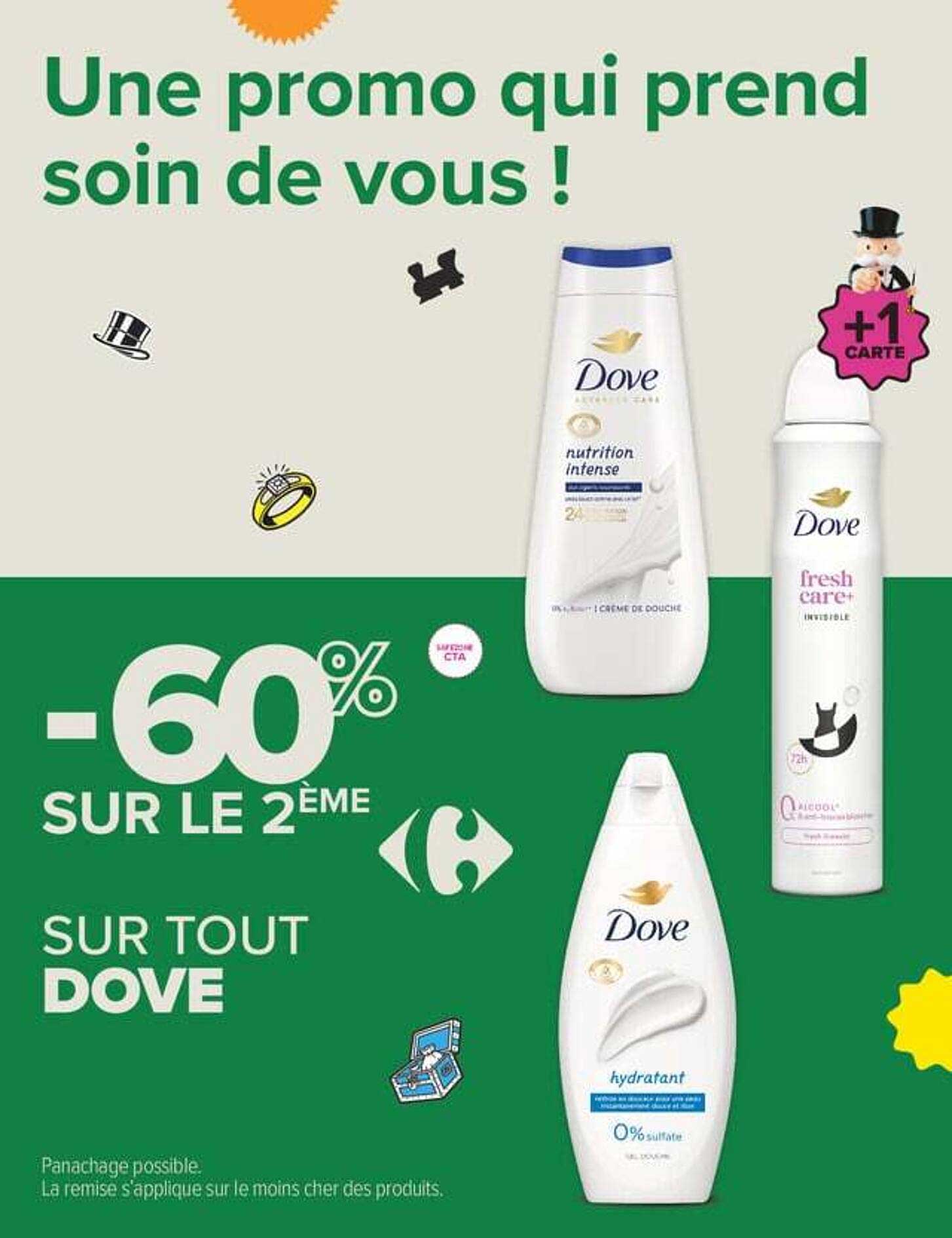 Une promo qui prend soin de vous ! -60% sur le 2ème sur tout Dove