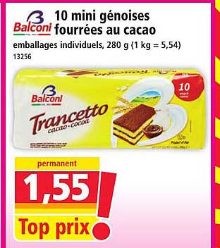 10 mini génoises fourrées au cacao