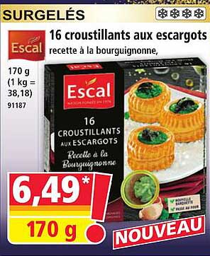 16 croustillants aux escargots
