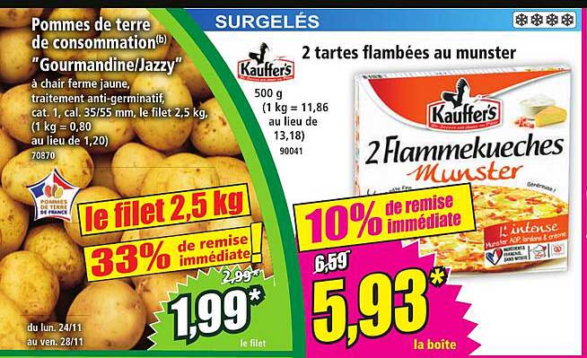 2 tartes flambées au munster