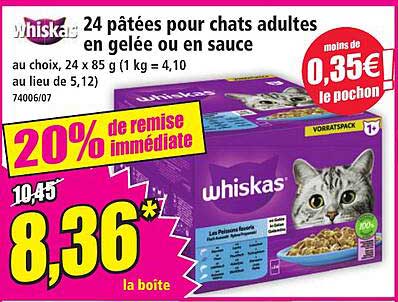24 pâtées pour chats adultes en gelée ou en sauce