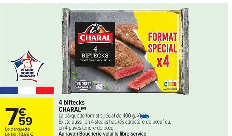4 biftecks CHARAL
