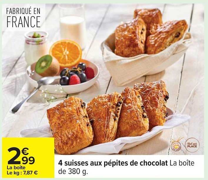 4 suisses aux pépites de chocolat La boîte de 380 g