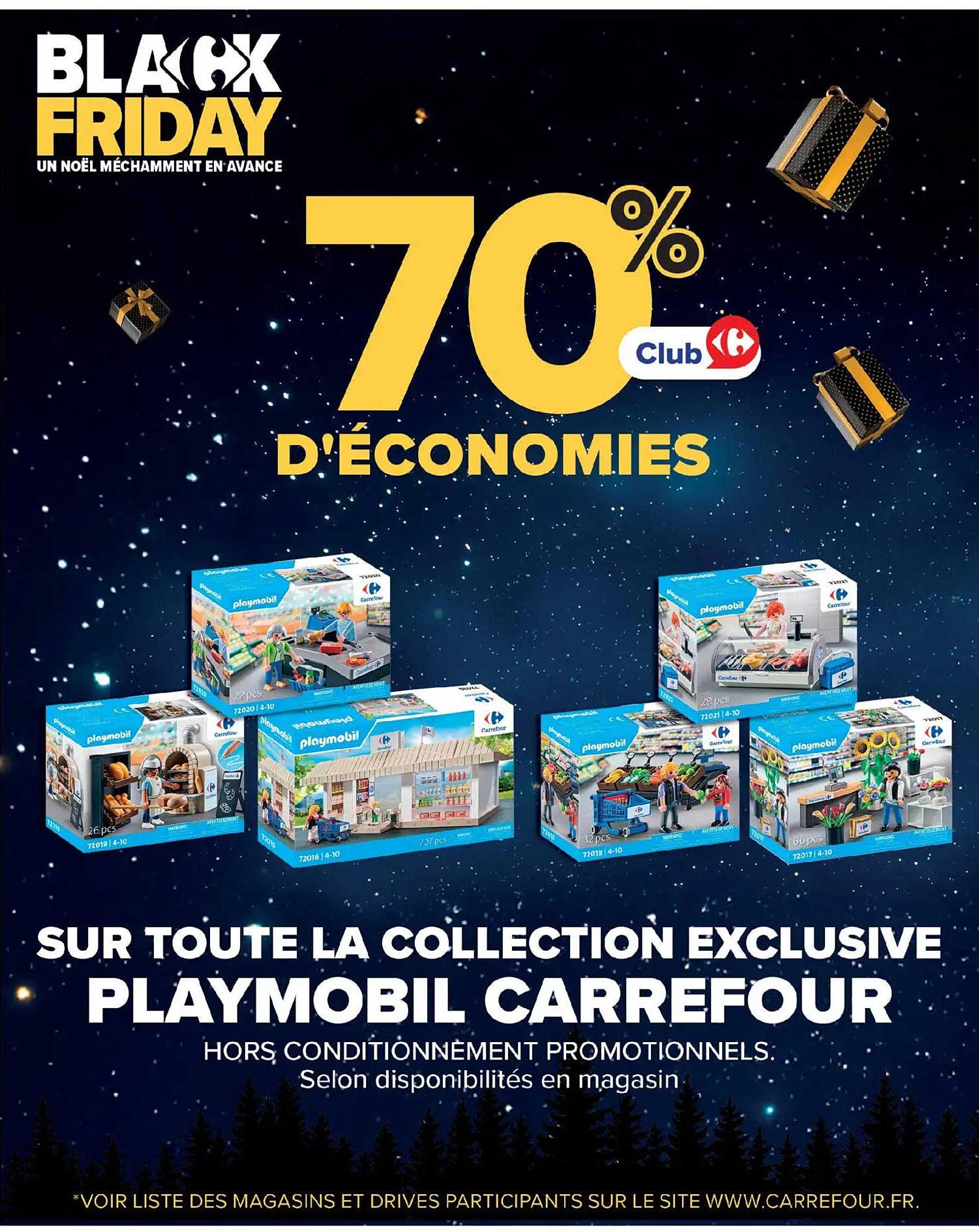 70% d’économies sur toute la collection exclusive Playmobil Carrefour