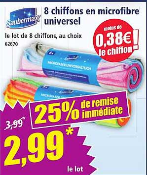 8 chiffons en microfibre universel