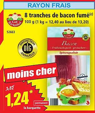 8 tranches de bacon fumé