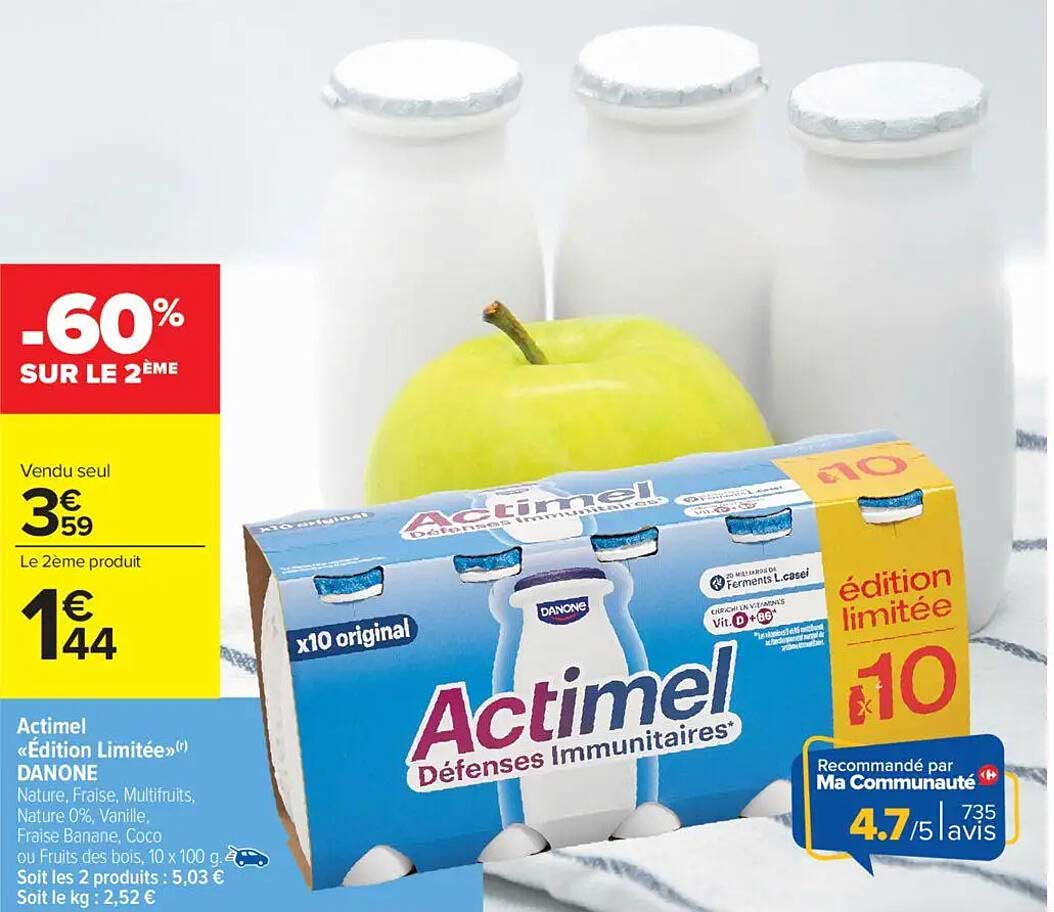 Actimel «Édition Limitée» Danone - Défenses Immunitaires