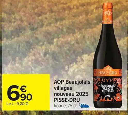 AOP Beaujolais villages nouveau 2025 PISSE-DRU