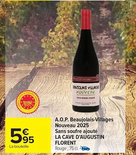 A.O.P. Beaujolais-Villages Nouveau 2025 Sans soufre ajouté