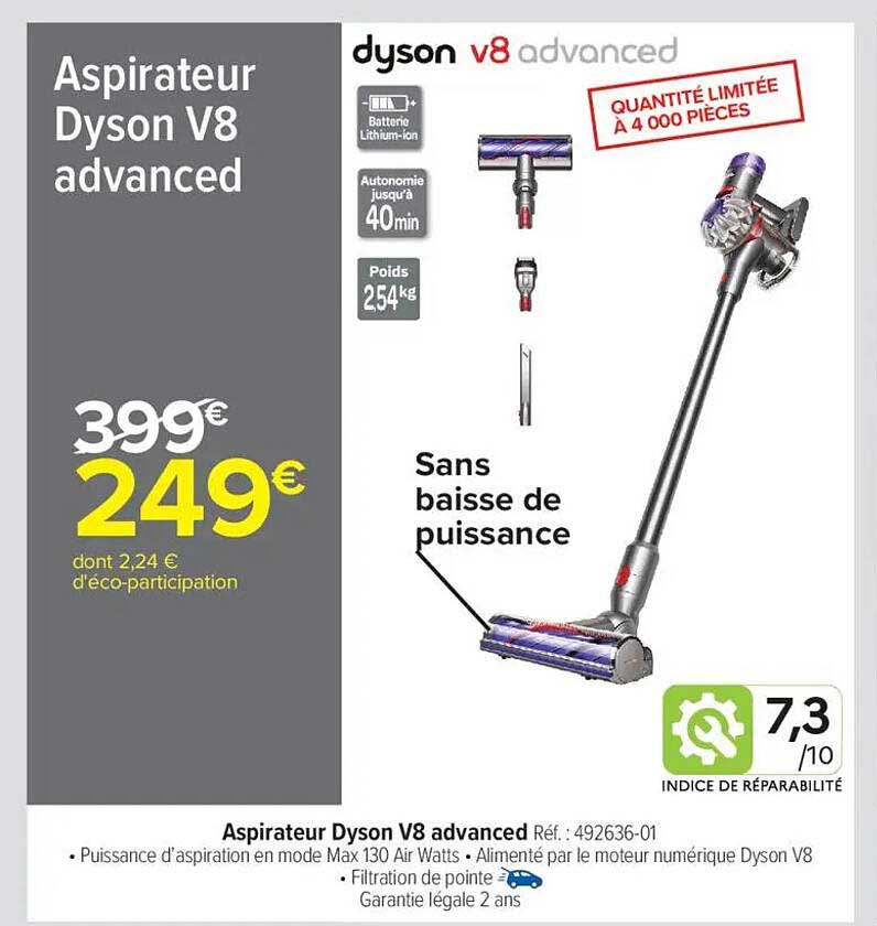 Aspirateur Dyson V8 advanced