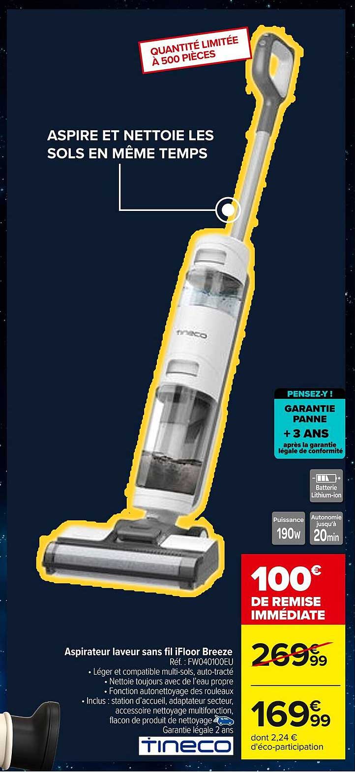 Aspirateur laveur sans fil iFloor Breeze