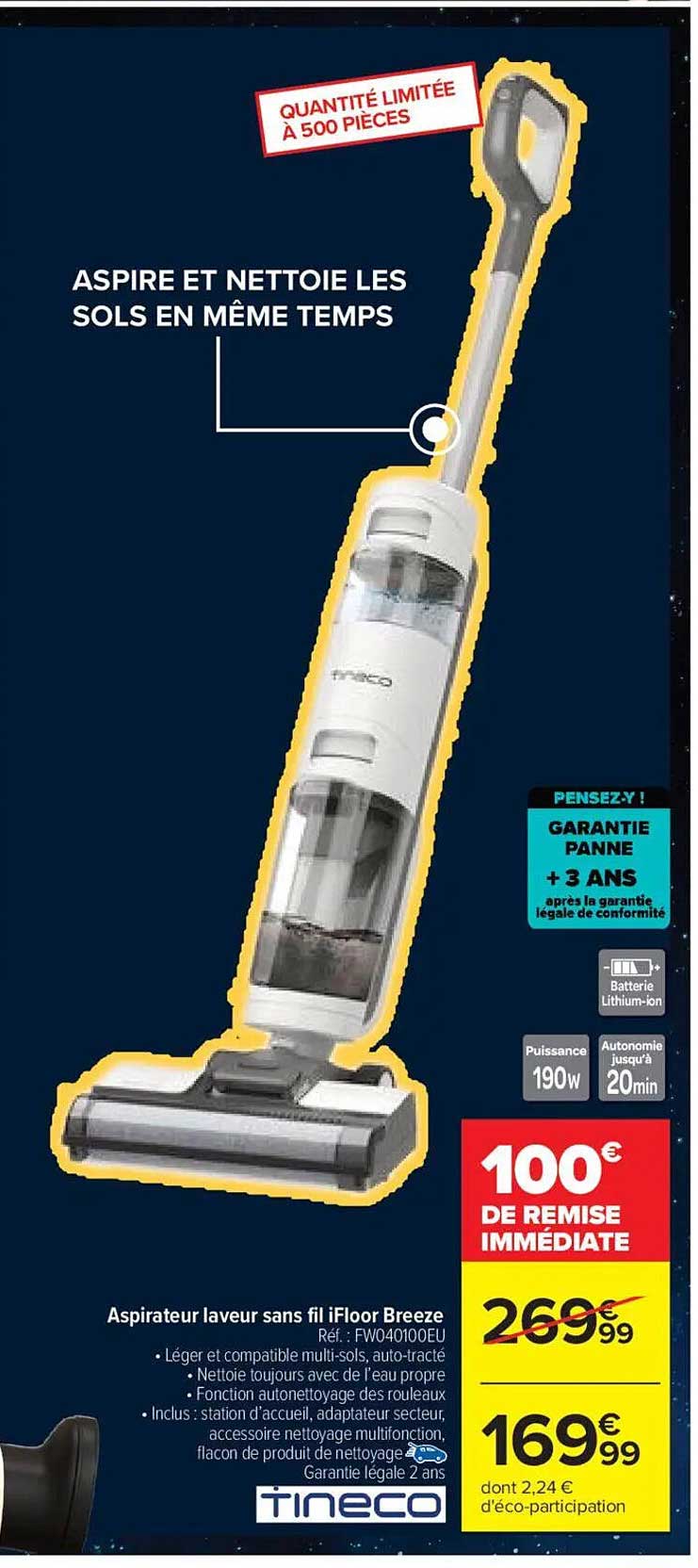 Aspirateur laveur sans fil iFloor Breeze