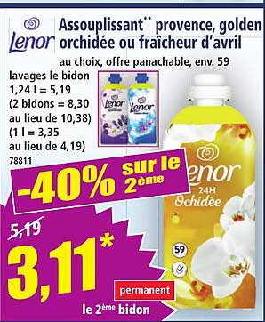 Assouplissant** provence, golden orchidée ou fraîcheur d'avril