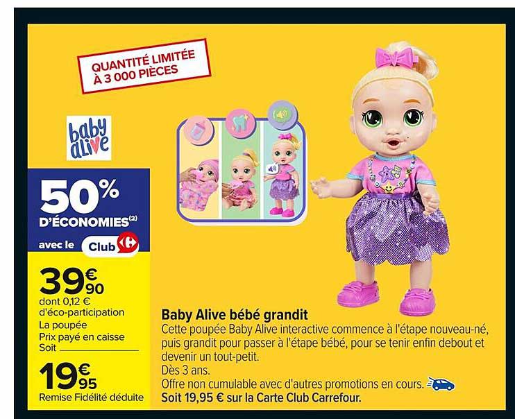 Baby Alive bébé grandit