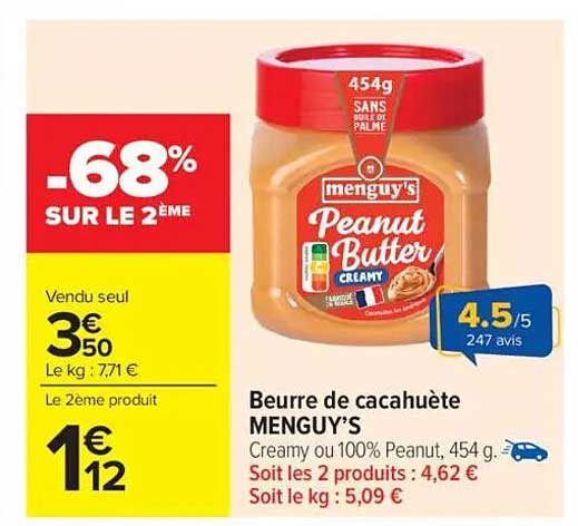 Beurre de cacahuète MENGUY’S