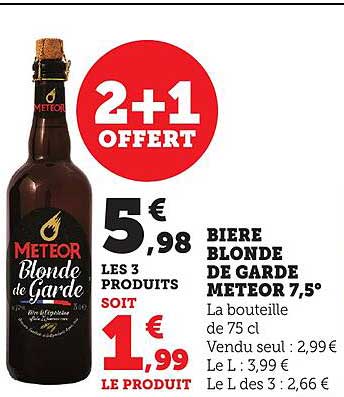 Bière Blonde de Garde Meteor 7.5°