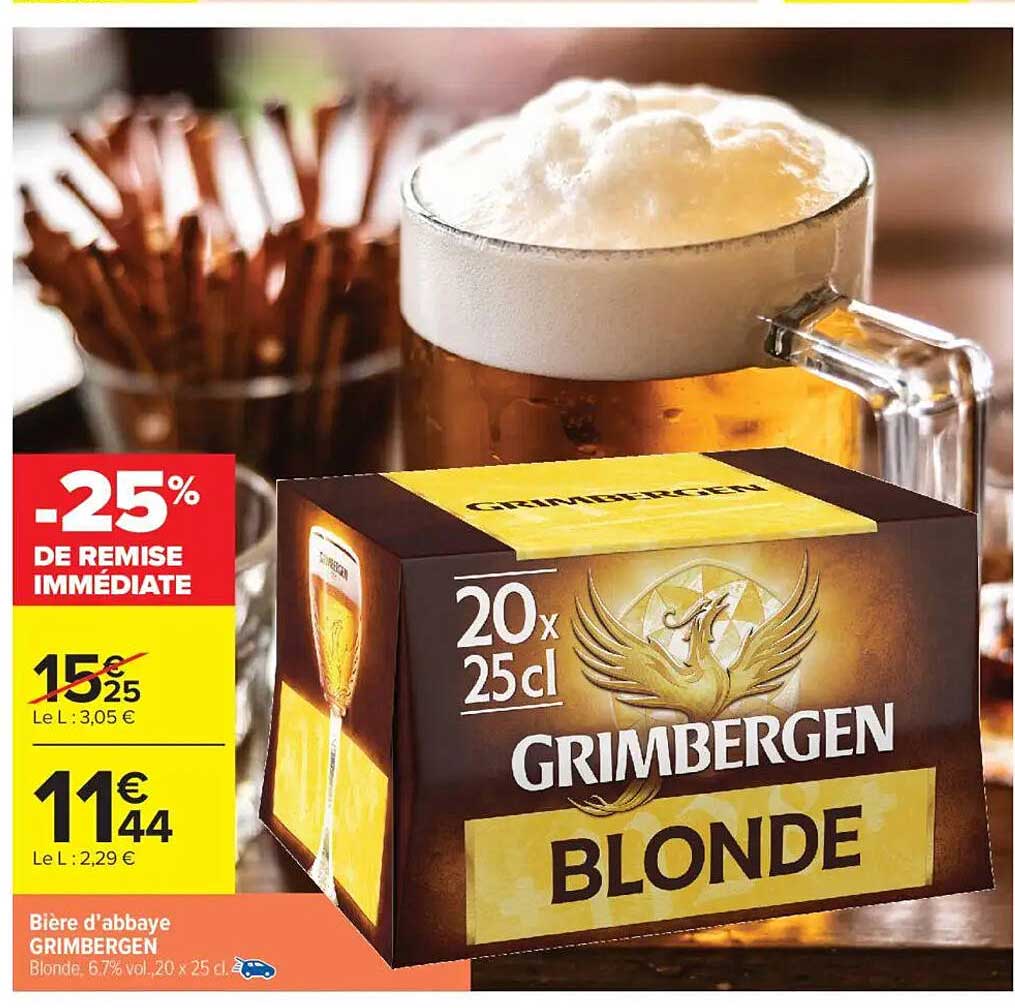 Bière d'abbaye GRIMBERGEN Blonde