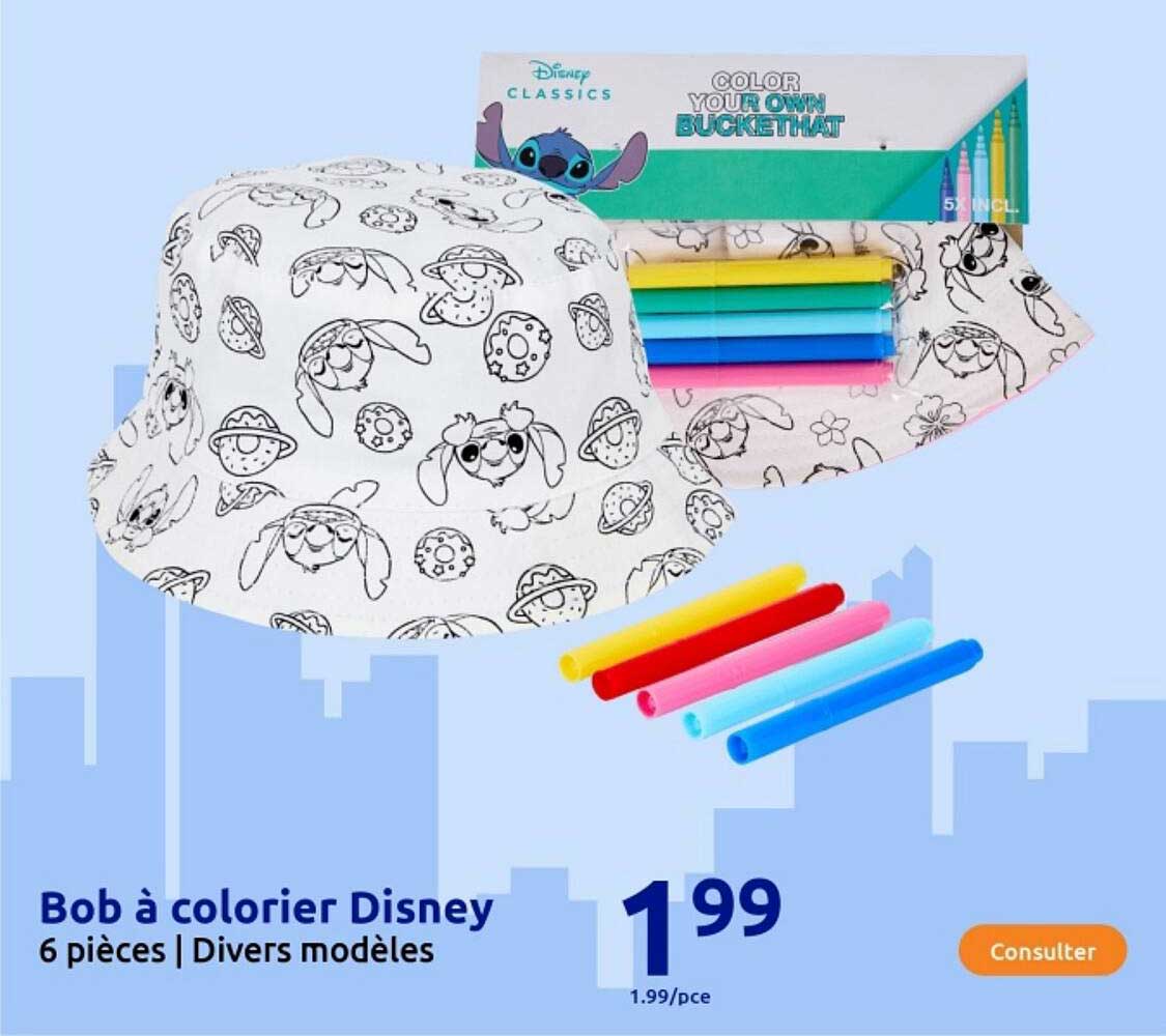 Bob à colorier Disney 6 pièces | Divers modèles