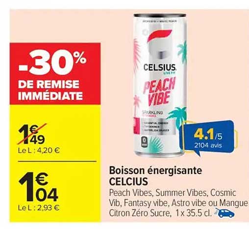 Boisson énergisante CELCIUS