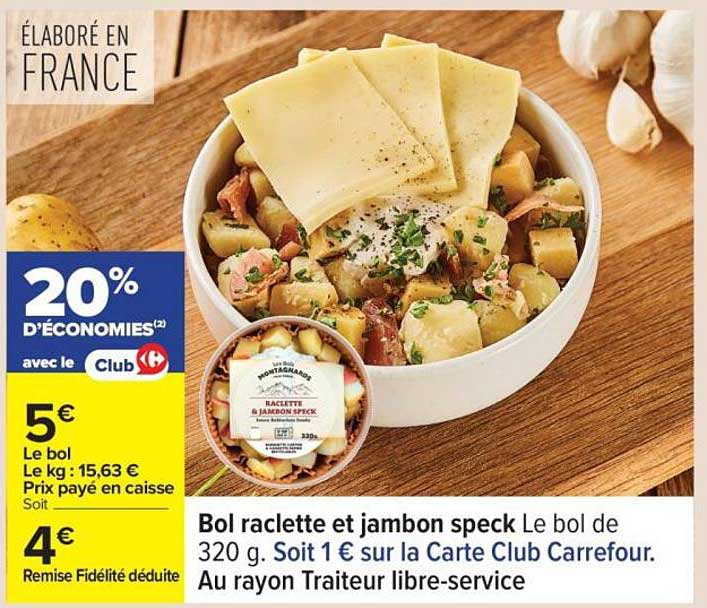 Bol raclette et jambon speck