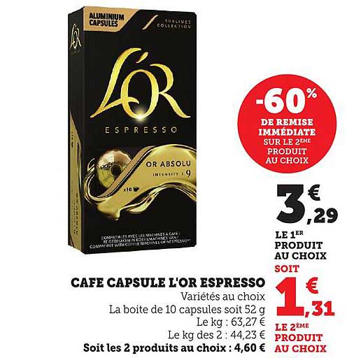CAFE CAPSULE L'OR ESPRESSO