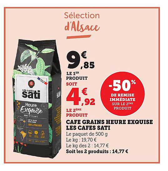 CAFÉ GRAINS HEURE EXQUISE LES CAFÉS SATI