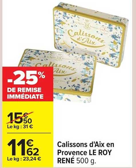 Calissons d'Aix en Provence LE ROY RENÉ 500 g